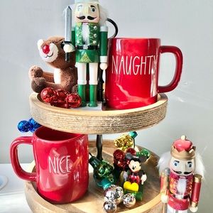 Rae Dunn Christmas Naughty Nice mugs (red)